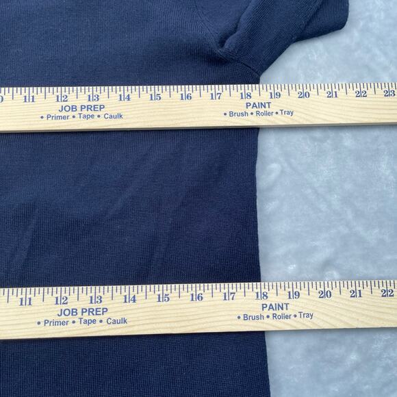 Club Monaco Sweater Top Womens Small Wool Blend Navy Twofer Layered Blouse - Picture 6 of 16